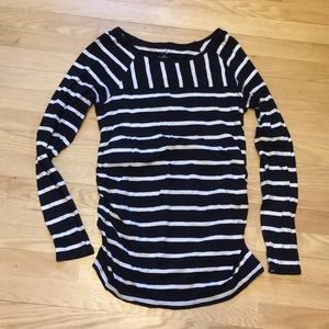 Liz Lange by Target black and white stripe top